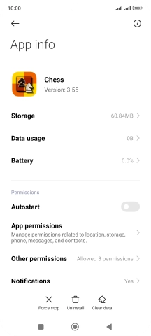 Press Clear data.