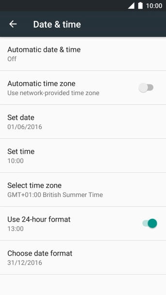 Press Automatic date & time.