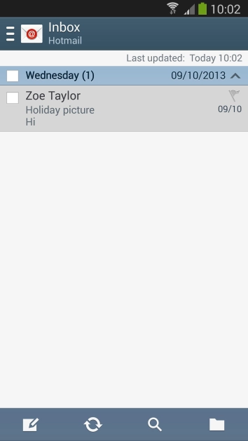 Press the new email message icon.