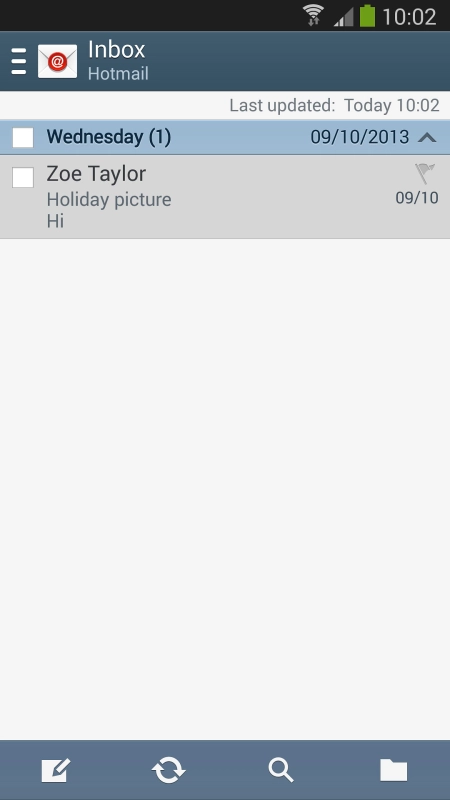 Press the new email message icon.
