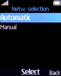 If you want to select a network automatically, select Automatic.