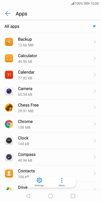 Press the required app.