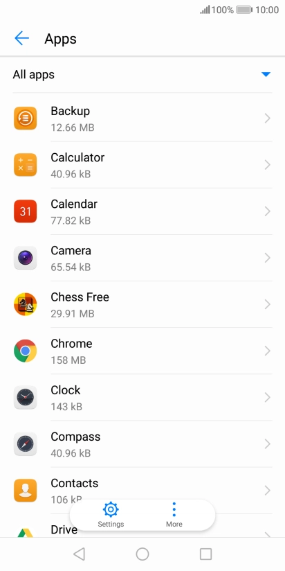 Press the required app.