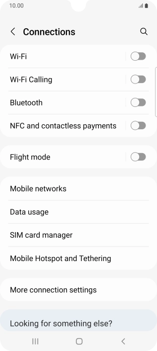 Press Data usage.