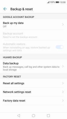 Press Factory data reset.