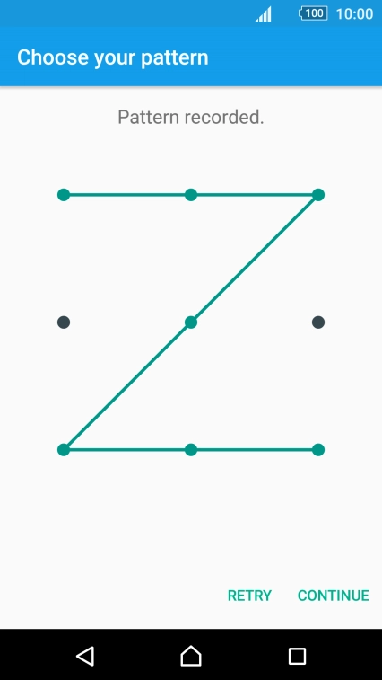 Slide your finger across the screen to connect at least four points and press CONTINUE.