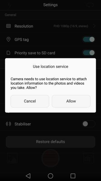 If you turn on the function, press Allow.