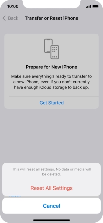 Press Reset All Settings.