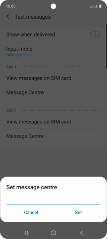 Key in +35387699989 and press Set.