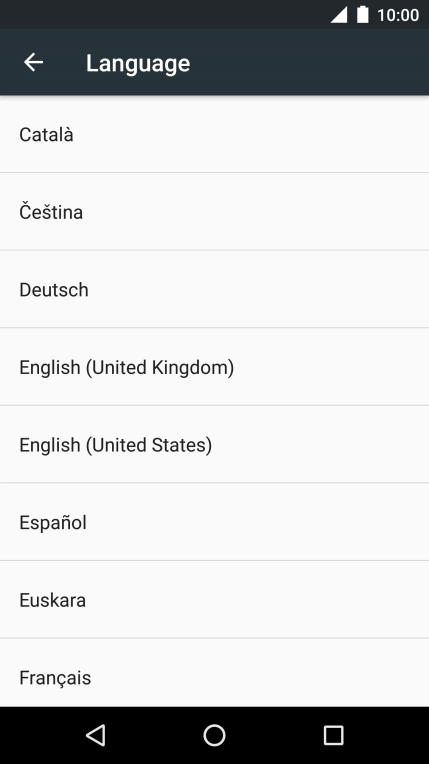 Press the required language.
