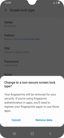 Press Remove data.