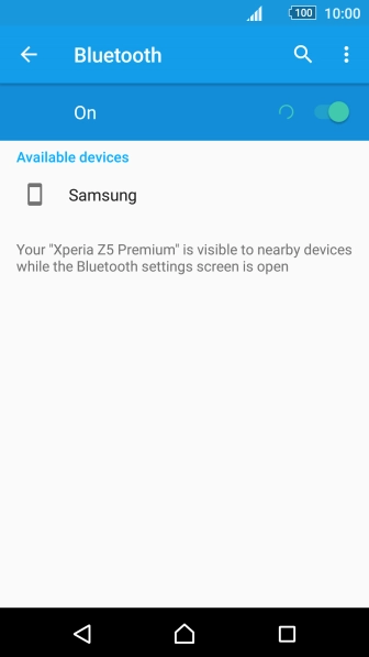 Press the required Bluetooth device and follow the instructions on the screen to pair the device with your phone.