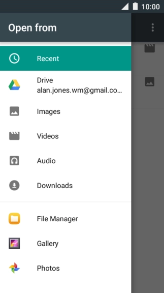 Press File Manager and find the required file.