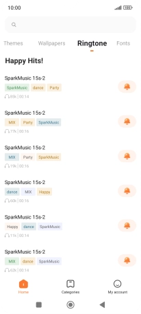 Press the required ring tones to hear them.