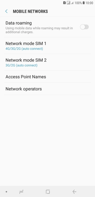 Press Network mode ‹SIM›.