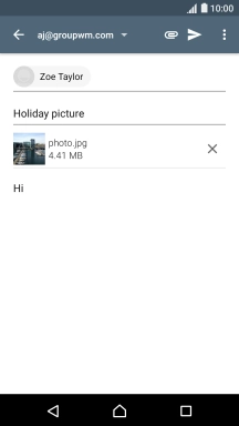 Press the send icon when you've finished your email message.