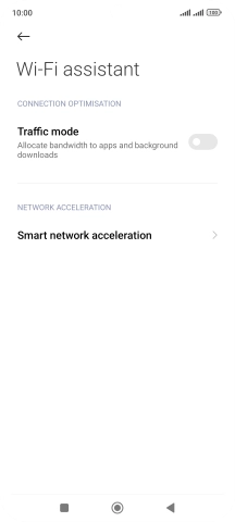 Press Smart network acceleration.