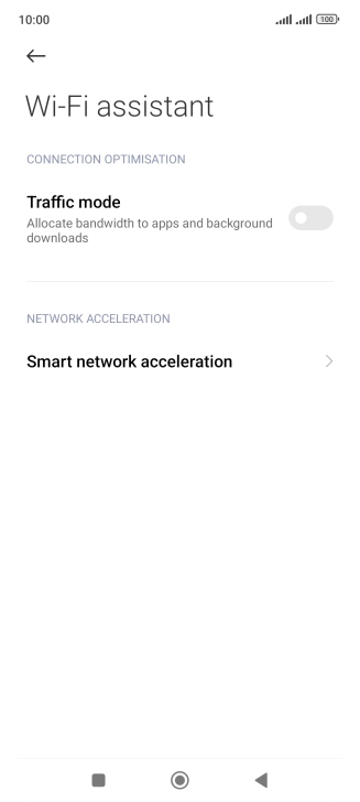 Press Smart network acceleration.