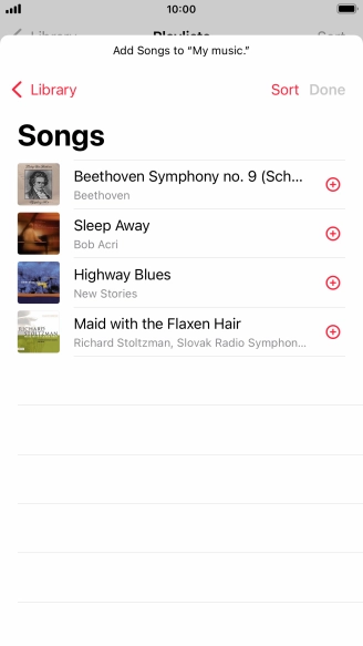 Go to the required category and press the required audio file.