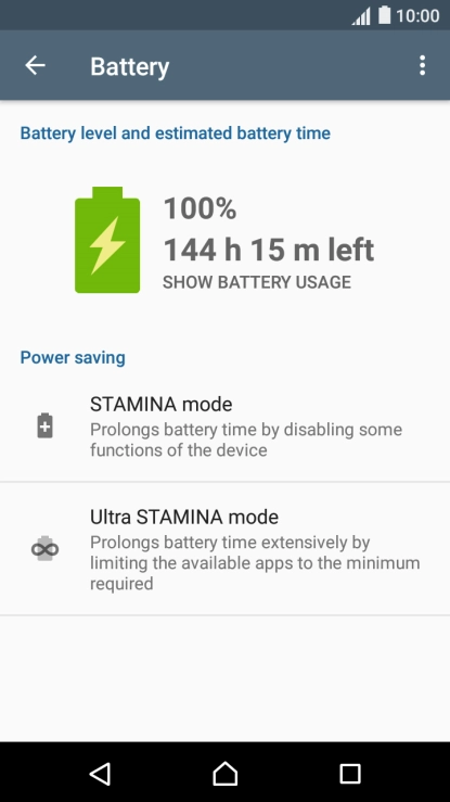 Press STAMINA mode.