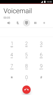 Press the end call icon.