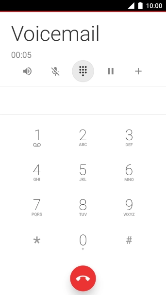 Press the end call icon.