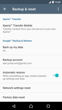 Press Factory data reset.