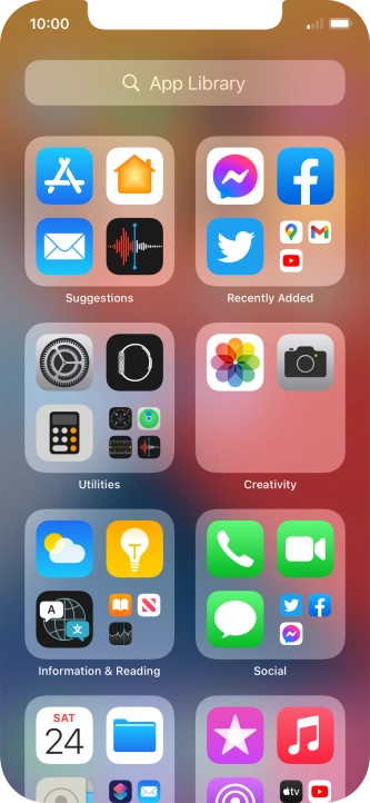 Press the required app.