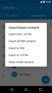 Press Import all SIM contacts.