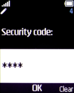 Key in the phone lock code (default is 12345) and press the Navigation key. Wait a moment while the factory default settings are restored.