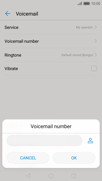 Key in (prefix) 5 (your phone number) and press OK.