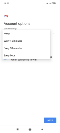 Press the required setting.