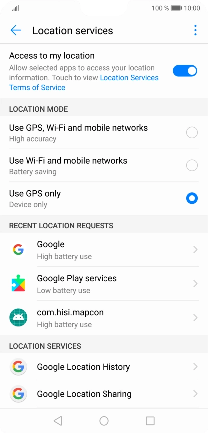 If you select Use GPS, Wi-Fi and mobile networks, your phone can find your exact position using the GPS satellites, the mobile network and nearby Wi-Fi networks. Satellite-based GPS requires a clear view of the sky.