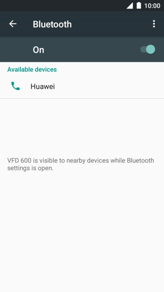 Press the required Bluetooth device and follow the instructions on the screen to pair the device with your phone.