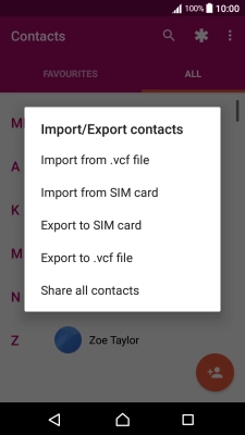 Press Import from SIM card.