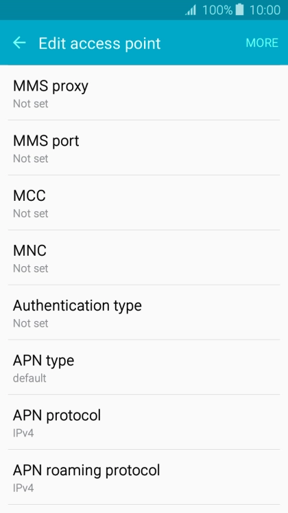 Press MMS proxy.