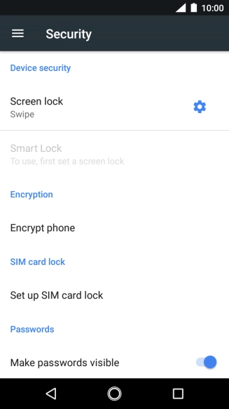 Press Set up SIM card lock.