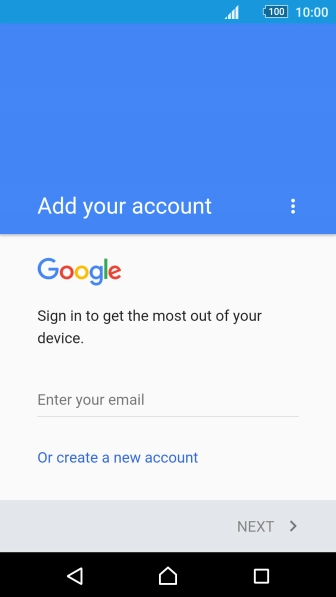 If you don t have a Google account, press Or create a new account and follow the instructions on the screen to create an account.