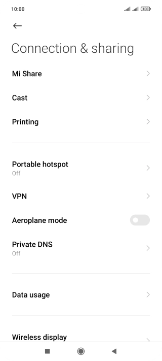 Press Data usage.