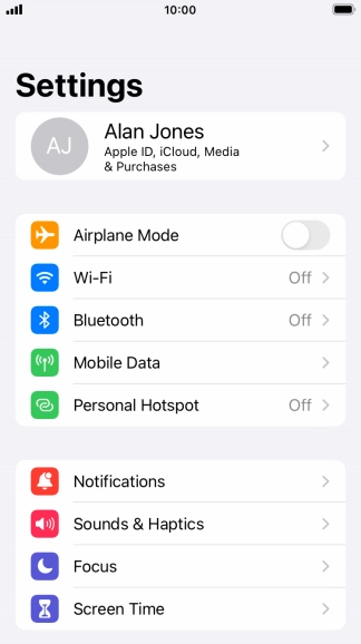 Press Mobile Data.