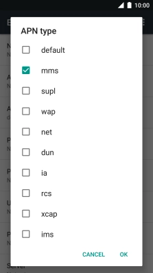 Make sure only mms is selected.
