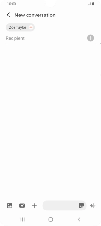 Press the text input field and write the text for your text message.