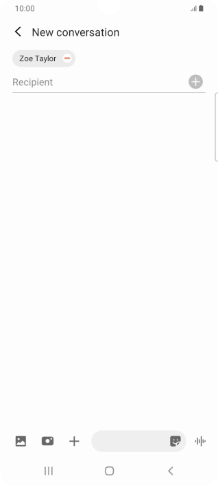 Press the text input field and write the text for your text message.
