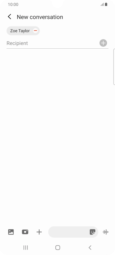 Press the text input field and write the text for your text message.
