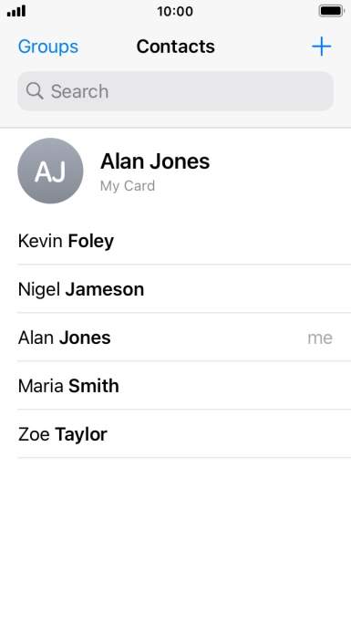 Press the new contact icon.