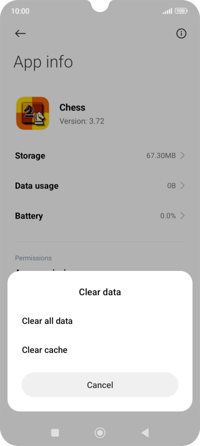 Press Clear cache.