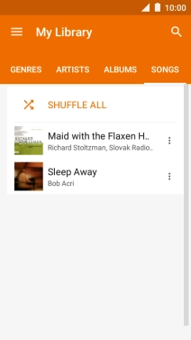 Press the required audio file.