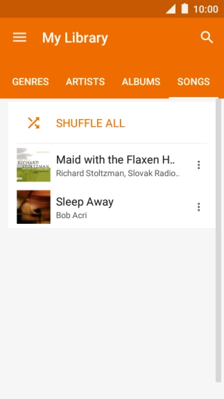 Press the required audio file.