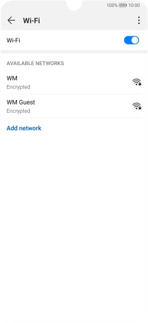 Press the required Wi-Fi network.