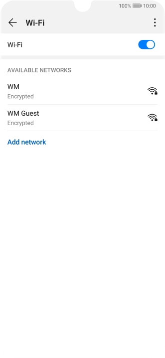 Press the required Wi-Fi network.